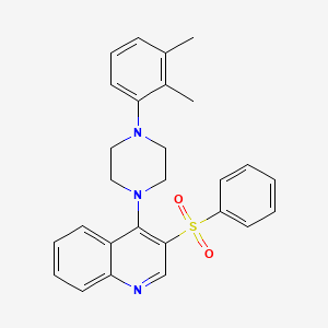 molecular formula C27H27N3O2S B2927285 3-(Benzenesulfonyl)-4-[4-(2,3-dimethylphenyl)piperazin-1-yl]quinoline CAS No. 866843-30-3