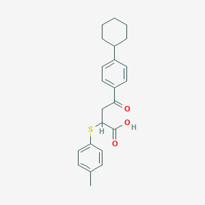 molecular formula C23H26O3S B2927286 4-(4-Cyclohexylphenyl)-2-[(4-methylphenyl)sulfanyl]-4-oxobutanoic acid CAS No. 301193-74-8
