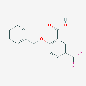 molecular formula C15H12F2O3 B2927287 5-(Difluoromethyl)-2-phenylmethoxybenzoic acid CAS No. 2248393-81-7