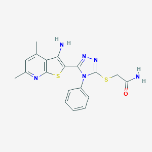 2-{[5-(3-amino-4,6-dimethylthieno[2,3-b]pyridin-2-yl)-4-phenyl-4H-1,2,4-triazol-3-yl]sulfanyl}acetamide