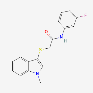 molecular formula C17H15FN2OS B2927290 N-(3-fluorophenyl)-2-(1-methylindol-3-yl)sulfanylacetamide CAS No. 896677-11-5