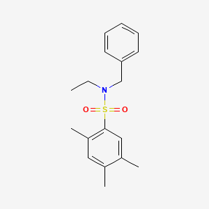 molecular formula C18H23NO2S B2927299 N-benzyl-N-ethyl-2,4,5-trimethylbenzenesulfonamide CAS No. 1018058-88-2
