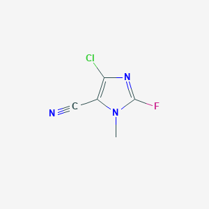 molecular formula C5H3ClFN3 B2927301 5-氯-2-氟-3-甲基咪唑-4-腈 CAS No. 2402829-99-4