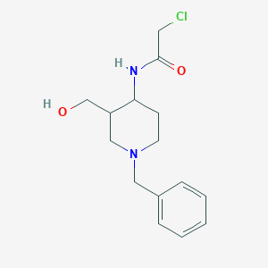 molecular formula C15H21ClN2O2 B2927302 N-[1-Benzyl-3-(hydroxymethyl)piperidin-4-yl]-2-chloroacetamide CAS No. 2411299-66-4