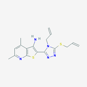 molecular formula C17H19N5S2 B292731 2-[4-allyl-5-(allylsulfanyl)-4H-1,2,4-triazol-3-yl]-4,6-dimethylthieno[2,3-b]pyridin-3-ylamine 