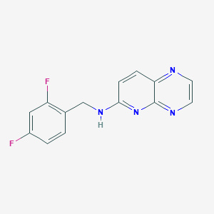 molecular formula C14H10F2N4 B2927310 N-[(2,4-二氟苯基)甲基]吡啶并[2,3-b]嘧啶-6-胺 CAS No. 1492861-66-1