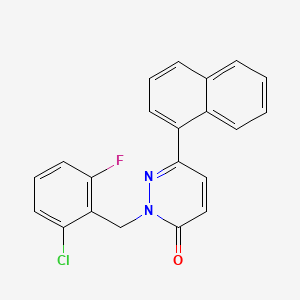 molecular formula C21H14ClFN2O B2927317 2-(2-氯-6-氟苄基)-6-(萘-1-基)吡啶并-3(2H)-酮 CAS No. 922861-77-6