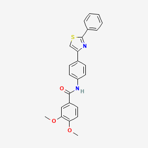 molecular formula C24H20N2O3S B2927323 3,4-dimethoxy-N-[4-(2-phenyl-1,3-thiazol-4-yl)phenyl]benzamide CAS No. 835891-72-0