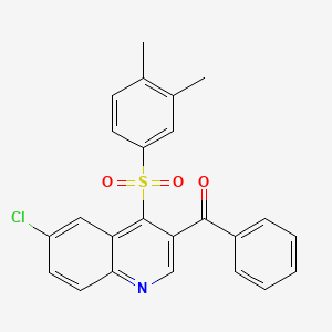 molecular formula C24H18ClNO3S B2927324 [6-氯-4-(3,4-二甲苯基)磺酰基喹啉-3-基]-苯基甲苯酮 CAS No. 866895-62-7