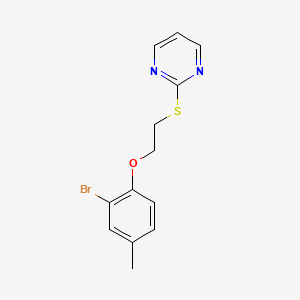 molecular formula C13H13BrN2OS B2927325 2-[2-(2-Bromo-4-methylphenoxy)ethylsulfanyl]pyrimidine CAS No. 723249-01-2