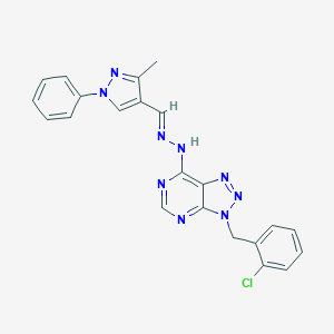 3-methyl-1-phenyl-1H-pyrazole-4-carbaldehyde [3-(2-chlorobenzyl)-3H-[1,2,3]triazolo[4,5-d]pyrimidin-7-yl]hydrazone