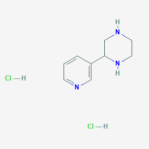 molecular formula C9H15Cl2N3 B2927332 2-Pyridin-3-ylpiperazine;dihydrochloride CAS No. 2416243-60-0