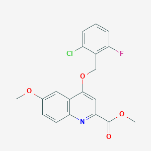 molecular formula C19H15ClFNO4 B2927336 1-{[3-(3-bromophenyl)-1,2,4-oxadiazol-5-yl]methyl}-3-(3-fluorophenyl)thieno[3,2-d]pyrimidine-2,4(1H,3H)-dione CAS No. 1358412-53-9