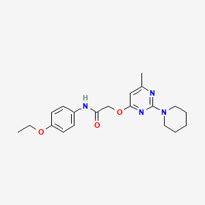 molecular formula C20H26N4O3 B2927338 N-(4-ethoxyphenyl)-2-((6-methyl-2-(piperidin-1-yl)pyrimidin-4-yl)oxy)acetamide CAS No. 1031961-43-9