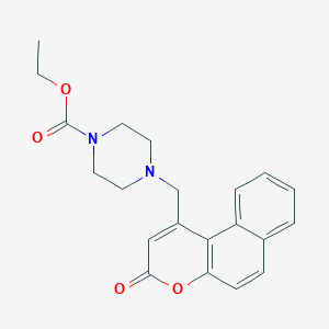 molecular formula C21H22N2O4 B2927343 Ethyl 4-[(3-oxobenzo[f]chromen-1-yl)methyl]piperazine-1-carboxylate CAS No. 877780-56-8