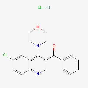 molecular formula C20H18Cl2N2O2 B2927346 3-Benzoyl-6-chloro-4-(morpholin-4-yl)quinoline hydrochloride CAS No. 2097866-09-4