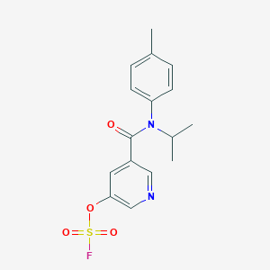 molecular formula C16H17FN2O4S B2927353 3-Fluorosulfonyloxy-5-[(4-methylphenyl)-propan-2-ylcarbamoyl]pyridine CAS No. 2411312-68-8