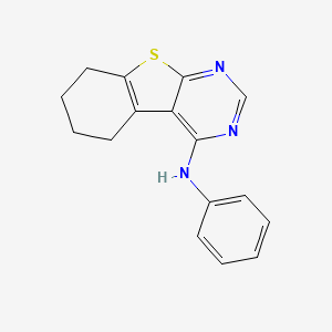 molecular formula C16H15N3S B2927354 N-phenyl-5,6,7,8-tetrahydro[1]benzothieno[2,3-d]pyrimidin-4-amine CAS No. 145448-31-3