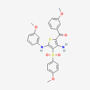 (3-Amino-5-((3-methoxyphenyl)amino)-4-((4-methoxyphenyl)sulfonyl)thiophen-2-yl)(3-methoxyphenyl)methanone