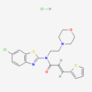molecular formula C20H21Cl2N3O2S2 B2927363 (E)-N-(6-氯苯并[d]噻唑-2-基)-N-(2-吗啉乙基)-3-(噻吩-2-基)丙烯酰胺盐酸盐 CAS No. 1217241-40-1