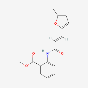 molecular formula C16H15NO4 B2927364 (E)-methyl 2-(3-(5-methylfuran-2-yl)acrylamido)benzoate CAS No. 549517-31-9