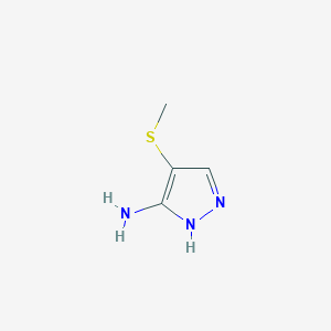 molecular formula C4H7N3S B2927377 4-(methylsulfanyl)-1H-pyrazol-3-amine CAS No. 1249616-13-4