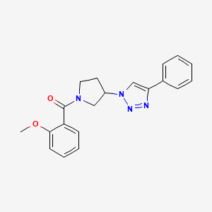 molecular formula C20H20N4O2 B2927378 (2-甲氧基苯基)(3-(4-苯基-1H-1,2,3-三唑-1-基)吡咯烷-1-基)甲酮 CAS No. 2034424-11-6