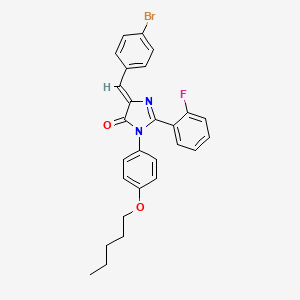 molecular formula C27H24BrFN2O2 B2927381 (Z)-4-(4-bromobenzylidene)-2-(2-fluorophenyl)-1-(4-(pentyloxy)phenyl)-1H-imidazol-5(4H)-one CAS No. 312604-08-3