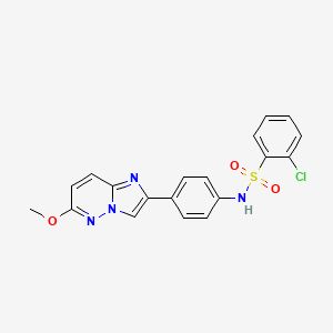 molecular formula C19H15ClN4O3S B2927382 2-chloro-N-(4-(6-methoxyimidazo[1,2-b]pyridazin-2-yl)phenyl)benzenesulfonamide CAS No. 953174-99-7