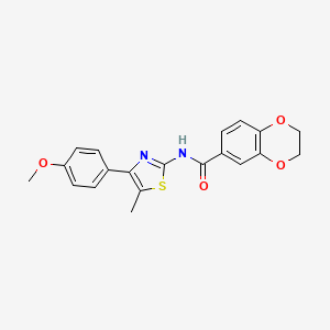 molecular formula C20H18N2O4S B2927384 N-[4-(4-methoxyphenyl)-5-methyl-1,3-thiazol-2-yl]-2,3-dihydro-1,4-benzodioxine-6-carboxamide CAS No. 536734-03-9