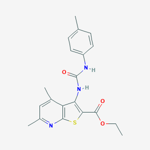 molecular formula C20H21N3O3S B292739 Ethyl 4,6-dimethyl-3-[(4-toluidinocarbonyl)amino]thieno[2,3-b]pyridine-2-carboxylate 