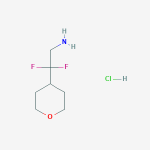 molecular formula C7H14ClF2NO B2927391 2,2-Difluoro-2-(oxan-4-yl)ethanamine;hydrochloride CAS No. 2416234-99-4