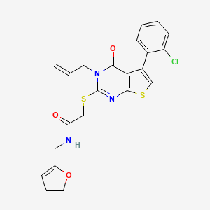 molecular formula C22H18ClN3O3S2 B2927398 2-[5-(2-氯苯基)-4-氧代-3-丙-2-烯基噻吩[2,3-d]嘧啶-2-基]硫代基-N-(呋喃-2-基甲基)乙酰胺 CAS No. 670273-43-5