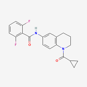 molecular formula C20H18F2N2O2 B2927400 N-[1-(cyclopropanecarbonyl)-3,4-dihydro-2H-quinolin-6-yl]-2,6-difluorobenzamide CAS No. 899983-13-2