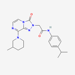 molecular formula C22H28N6O2 B2927401 2-[8-(3-methylpiperidin-1-yl)-3-oxo[1,2,4]triazolo[4,3-a]pyrazin-2(3H)-yl]-N-[4-(propan-2-yl)phenyl]acetamide CAS No. 1251598-59-0