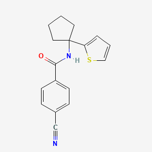 molecular formula C17H16N2OS B2927405 4-氰基-N-(1-(噻吩-2-基)环戊基)苯甲酰胺 CAS No. 2034243-89-3