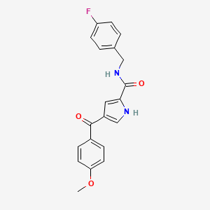 molecular formula C20H17FN2O3 B2927406 N-(4-fluorobenzyl)-4-(4-methoxybenzoyl)-1H-pyrrole-2-carboxamide CAS No. 478259-67-5