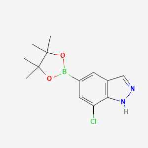 molecular formula C13H16BClN2O2 B2927422 7-Chloro-5-(4,4,5,5-tetramethyl-1,3,2-dioxaborolan-2-YL)-1H-indazole CAS No. 2222793-30-6