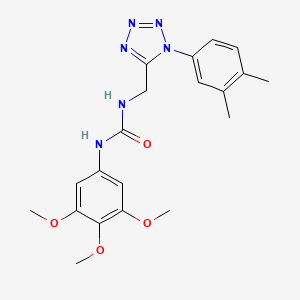 molecular formula C20H24N6O4 B2927426 1-((1-(3,4-dimethylphenyl)-1H-tetrazol-5-yl)methyl)-3-(3,4,5-trimethoxyphenyl)urea CAS No. 941964-55-2