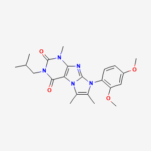 molecular formula C22H27N5O4 B2927428 8-(2,4-dimethoxyphenyl)-3-isobutyl-1,6,7-trimethyl-1H-imidazo[2,1-f]purine-2,4(3H,8H)-dione CAS No. 877810-42-9