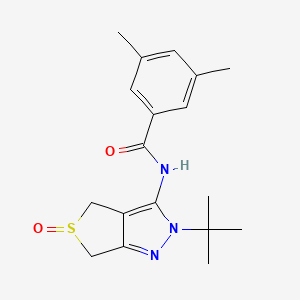 molecular formula C18H23N3O2S B2927429 N-(2-(tert-butyl)-5-oxido-4,6-dihydro-2H-thieno[3,4-c]pyrazol-3-yl)-3,5-dimethylbenzamide CAS No. 1007528-56-4
