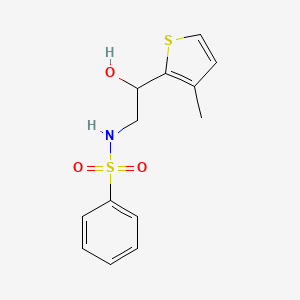 molecular formula C13H15NO3S2 B2927433 N-(2-hydroxy-2-(3-methylthiophen-2-yl)ethyl)benzenesulfonamide CAS No. 1351608-05-3