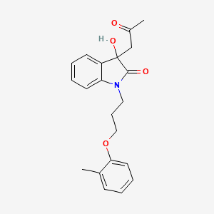 molecular formula C21H23NO4 B2927435 3-Hydroxy-3-(2-oxopropyl)-1-(3-(o-tolyloxy)propyl)indolin-2-one CAS No. 879043-89-7