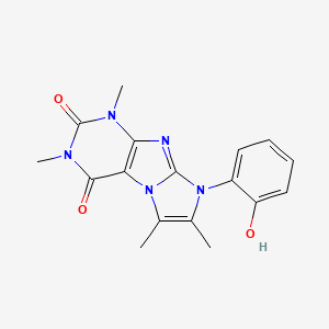 molecular formula C17H17N5O3 B2927437 8-(2-hydroxyphenyl)-1,3,6,7-tetramethyl-1H-imidazo[2,1-f]purine-2,4(3H,8H)-dione CAS No. 876902-79-3