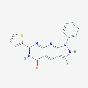 molecular formula C19H15N5OS B292744 6-methyl-4-phenyl-12-thiophen-2-yl-2,4,5,11,13-pentazatricyclo[7.4.0.03,7]trideca-1(13),2,6,8-tetraen-10-one 