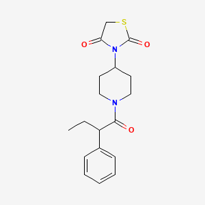 molecular formula C18H22N2O3S B2927444 3-(1-(2-Phenylbutanoyl)piperidin-4-yl)thiazolidine-2,4-dione CAS No. 1798486-40-4