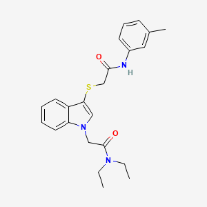 molecular formula C23H27N3O2S B2927447 2-({1-[2-(diethylamino)-2-oxoethyl]-1H-indol-3-yl}thio)-N-(3-methylphenyl)acetamide CAS No. 877657-85-7