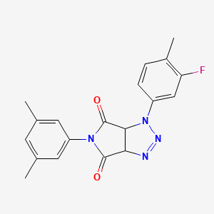 molecular formula C19H17FN4O2 B2927449 5-(3,5-二甲基苯基)-1-(3-氟-4-甲基苯基)-1,6a-二氢吡咯并[3,4-d][1,2,3]三唑-4,6(3aH,5H)-二酮 CAS No. 1170155-52-8