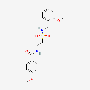 molecular formula C18H22N2O5S B2927454 4-methoxy-N-(2-(N-(2-methoxybenzyl)sulfamoyl)ethyl)benzamide CAS No. 899979-79-4