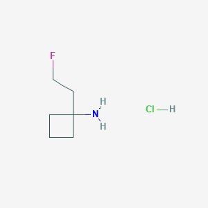 molecular formula C6H13ClFN B2927457 1-(2-Fluoroethyl)cyclobutan-1-amine;hydrochloride CAS No. 2413885-51-3